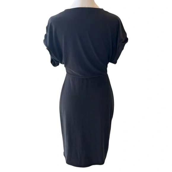 Express Short Sleeve Stretch Above Knee Black Dress Women XS Corp Classic Chic - Picture 6 of 13